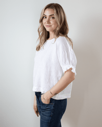 Velvet by Graham & Spencer Clothing Emily Ruffle Sleeve Top in White