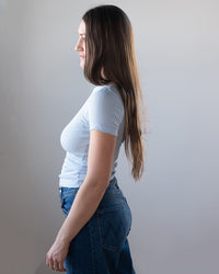 Velvet by Graham & Spencer Enati S/S Crew Neck Top in Billow