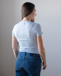 Velvet by Graham & Spencer Enati S/S Crew Neck Top in Billow