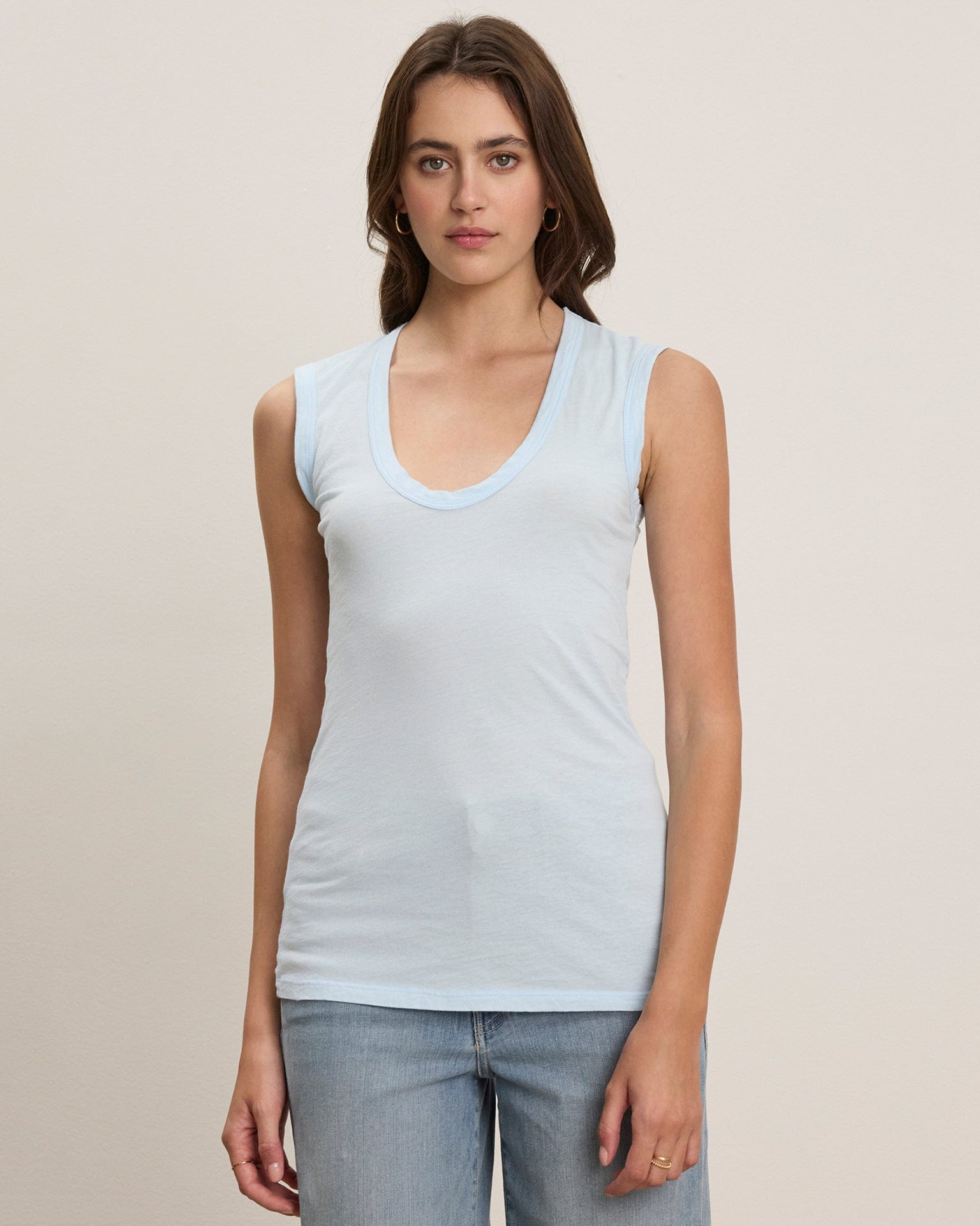 Velvet by Graham & Spencer Estina Scoop Neck Tank Top in Capri