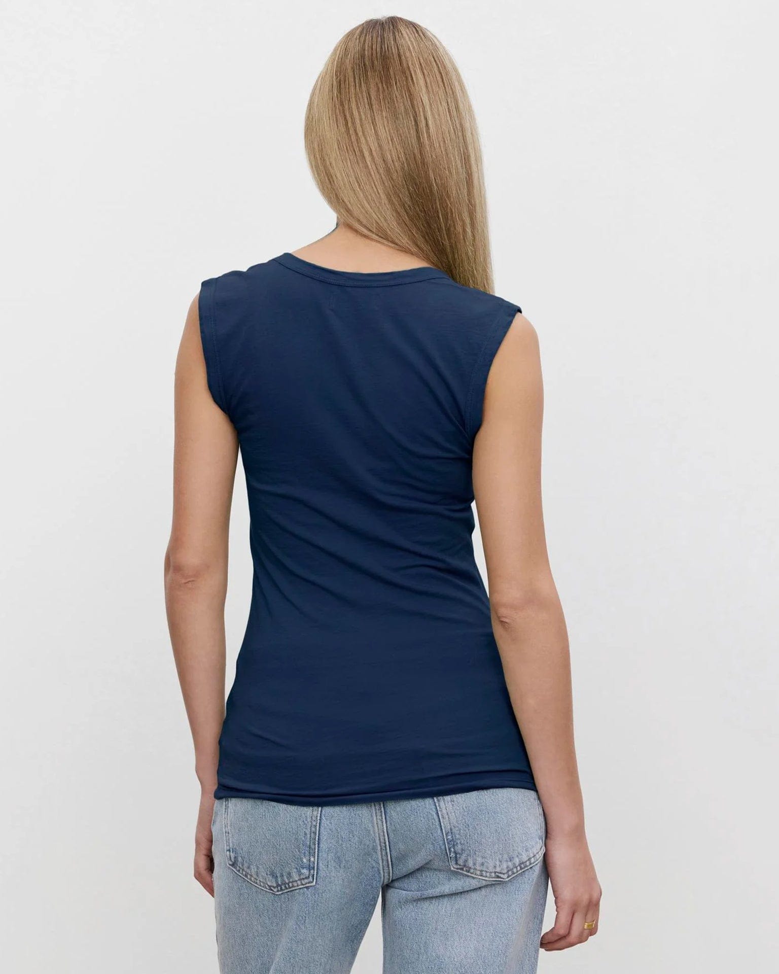 Velvet by Graham & Spencer Clothing Estina Scoop Neck Tank Top in Midnight