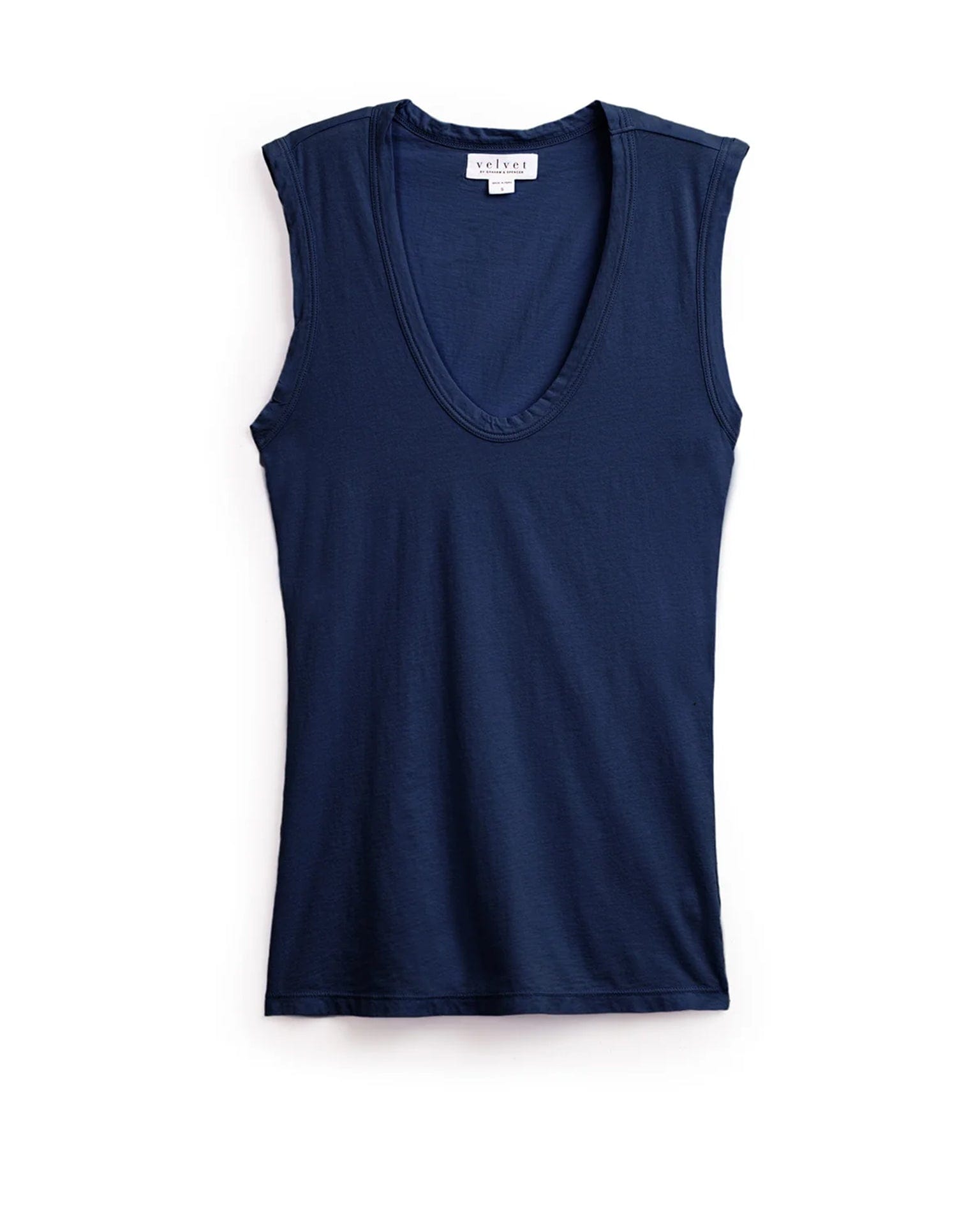 Velvet by Graham & Spencer Clothing Estina Scoop Neck Tank Top in Midnight