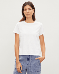 Velvet by Graham & Spencer Frankie S/S Crew Neck in White
