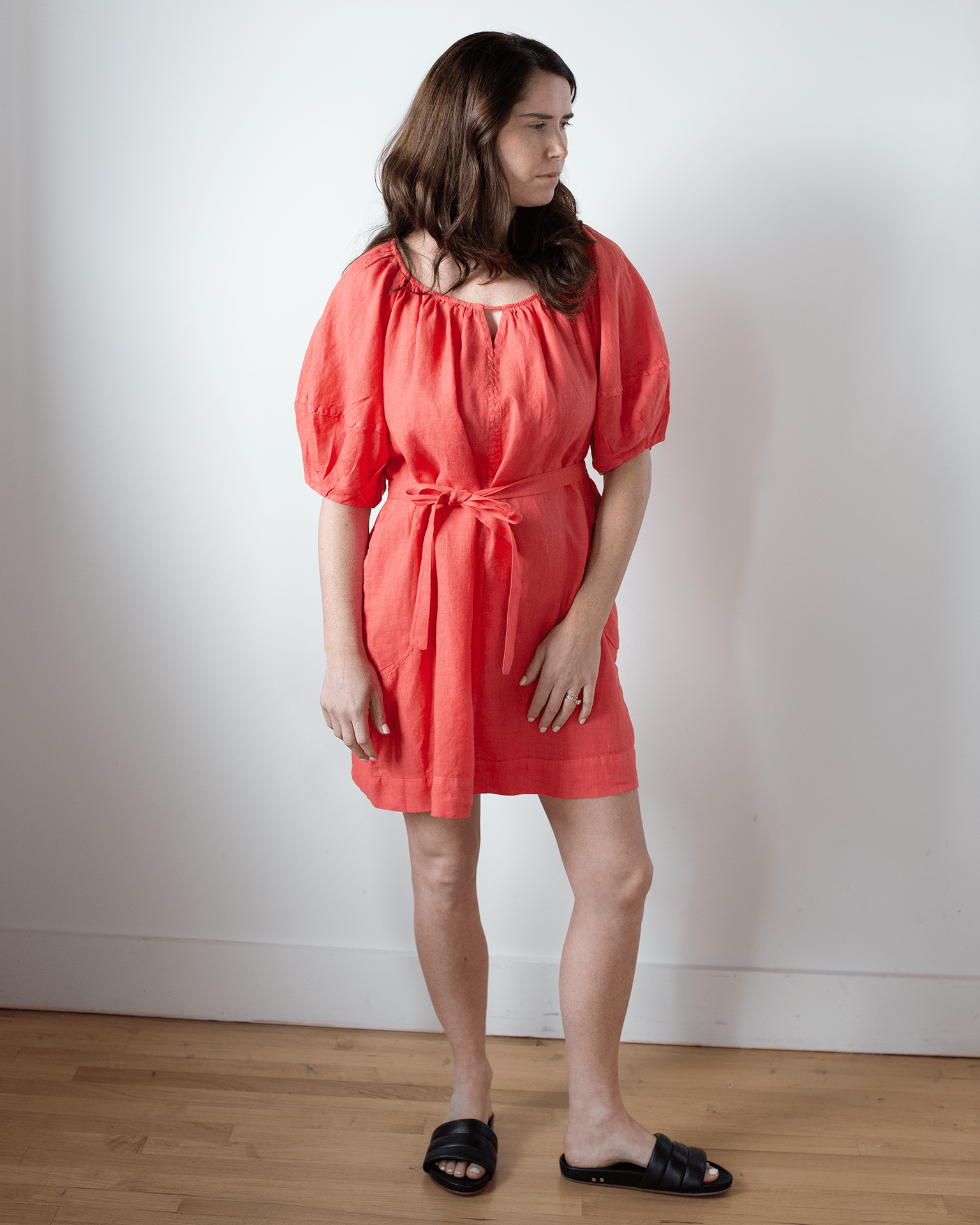 Velvet by Graham & Spencer Greta 3/4 Slv Midi Dress in Taffy