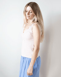 Velvet by Graham & Spencer Hannah V Neck Lace Tank in Ballet