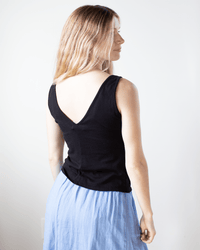 Velvet by Graham & Spencer Hannah V Neck Lace Tank in Black