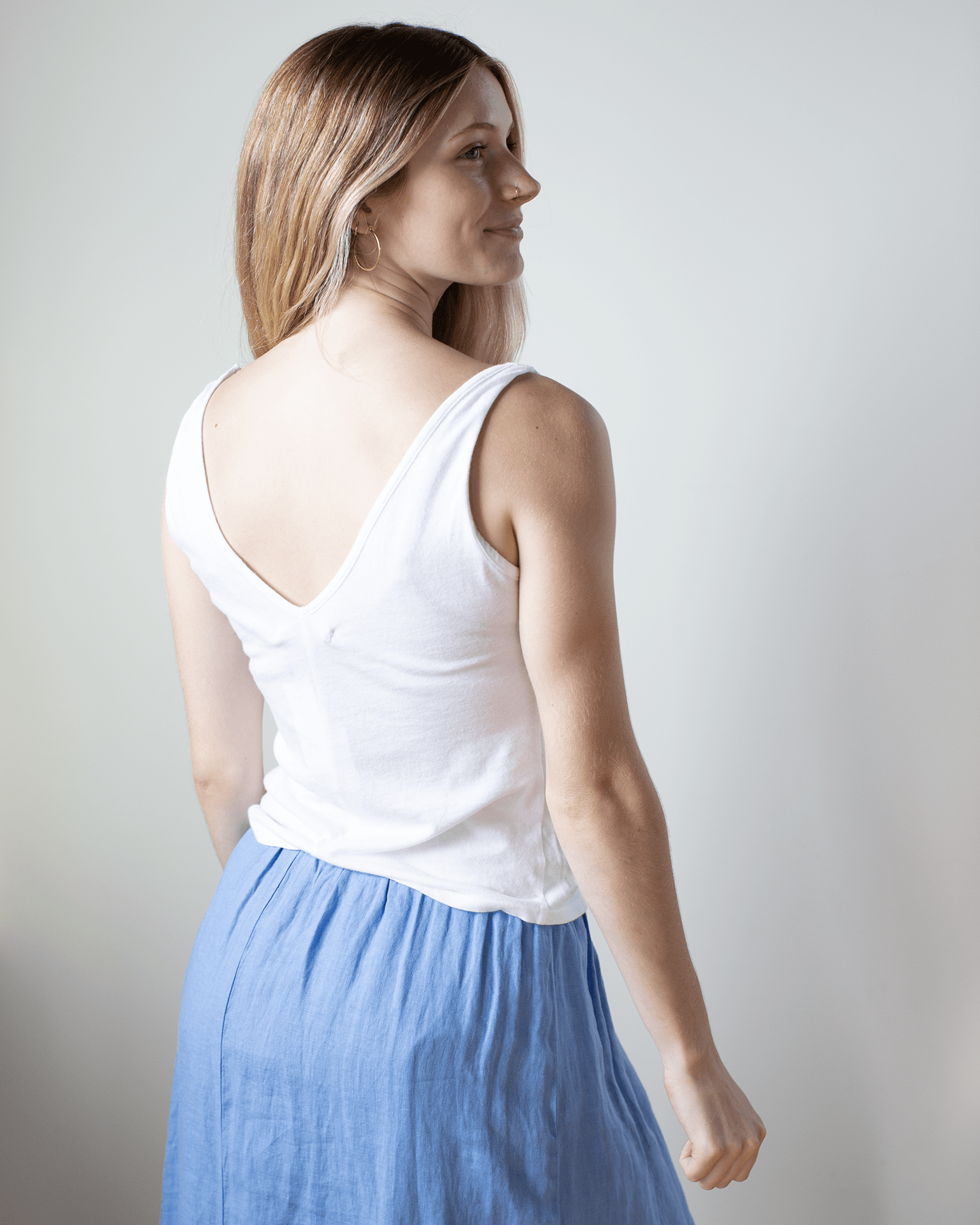 Velvet by Graham & Spencer Hannah V Neck Lace Tank in White