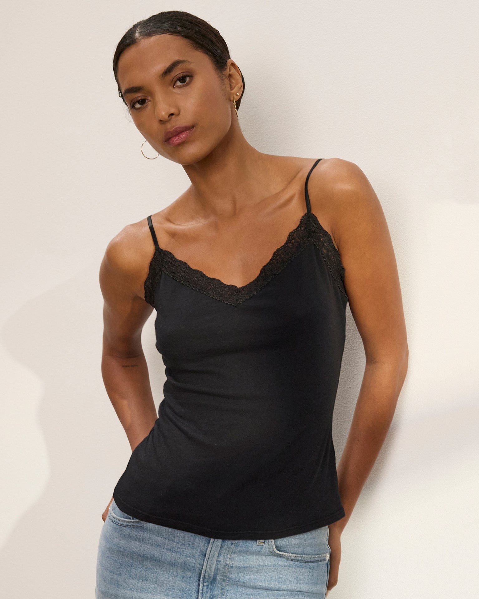 Velvet by Graham & Spencer Indie Lace Cami in Black