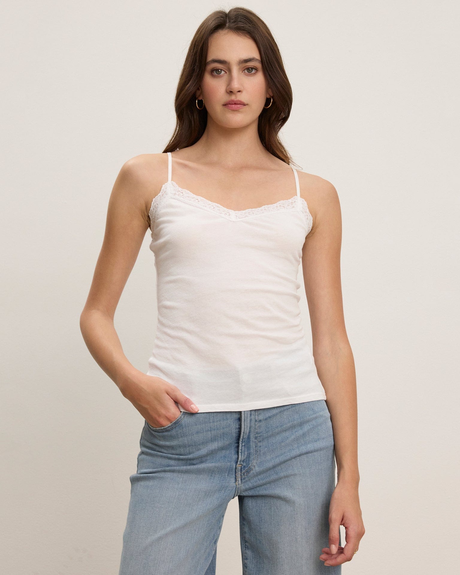 Velvet by Graham & Spencer Indie Lace Cami in White