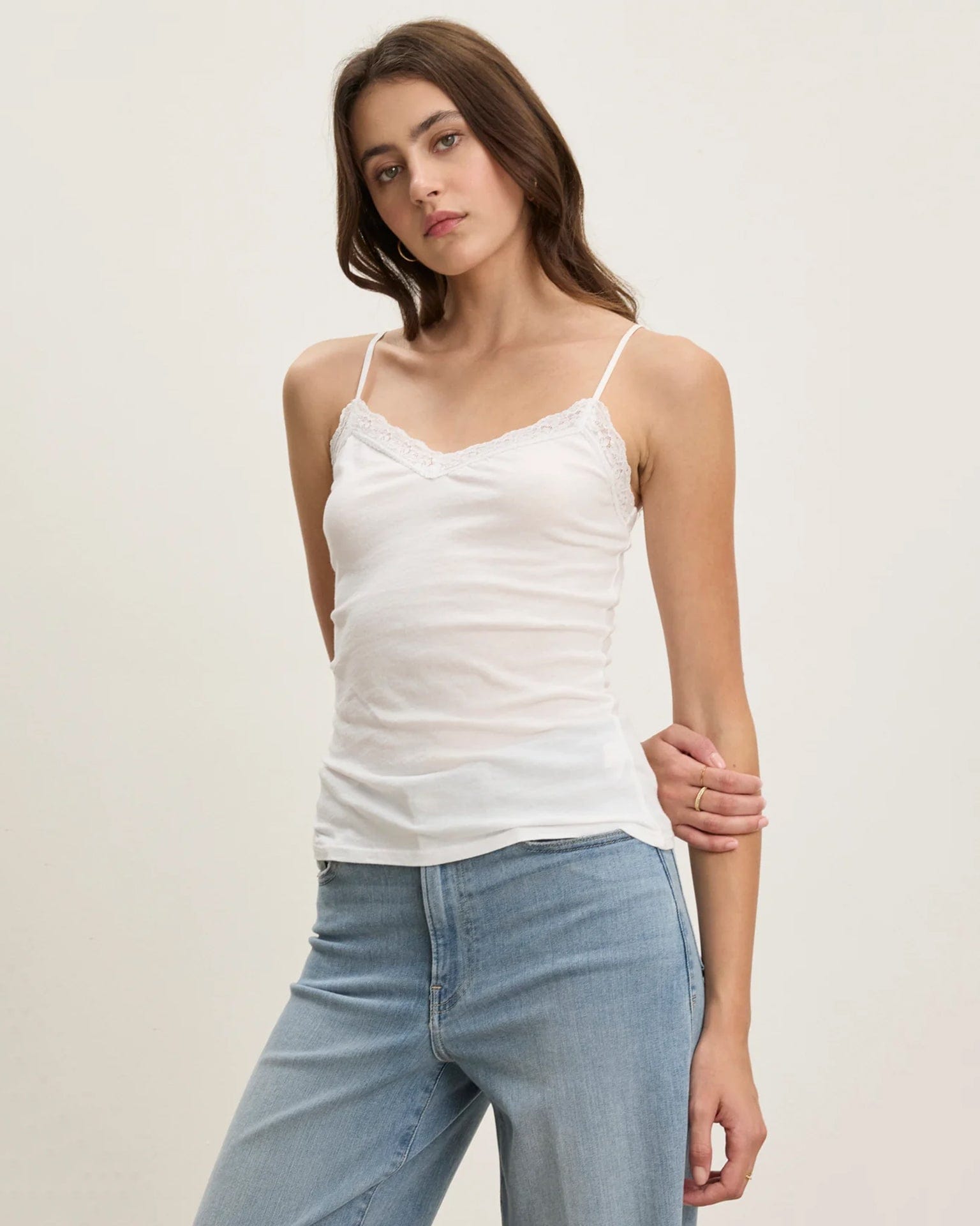 Velvet by Graham & Spencer Indie Lace Cami in White