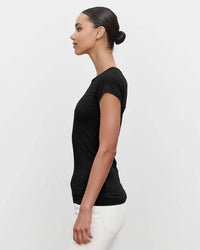 Velvet by Graham & Spencer Jemma S/S Crew Neck Top in Black