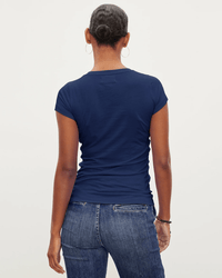 Velvet by Graham & Spencer Jemma S/S Crew Neck Top in Midnight