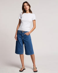 Velvet by Graham & Spencer Kimzie Short Sleeve Crew Neck Top in White 2 - Bliss Boutiques