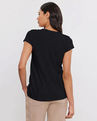 Velvet by Graham & Spencer Kira Scoop Neck Tee in Black