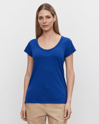 Velvet by Graham & Spencer Kira Scoop Neck Tee in Pilot