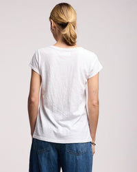 Velvet by Graham & Spencer Kira Scoop Neck Tee in White 4 - Bliss Boutiques