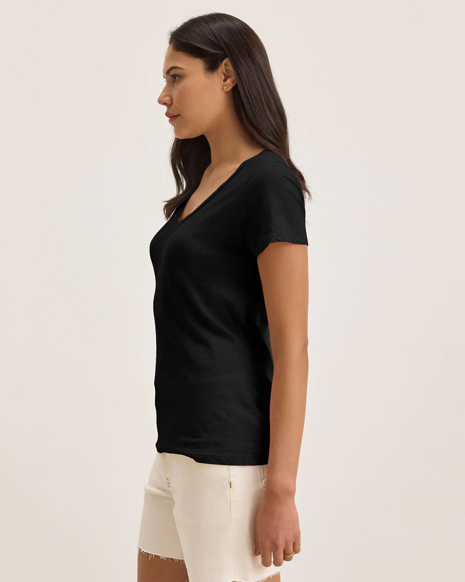 Velvet by Graham & Spencer Clothing Lilith V Tee in Black