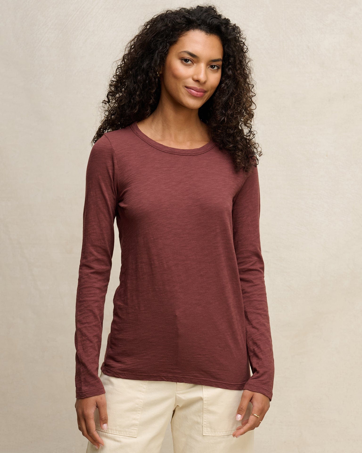 Velvet by Graham & Spencer Lizzie L/S Crew in Henna