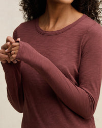 Velvet by Graham & Spencer Lizzie L/S Crew in Henna