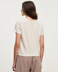 Velvet by Graham & Spencer Marie S/S Crop Top in Bisque