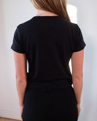 Velvet by Graham & Spencer Marie S/S Crop Top in Black