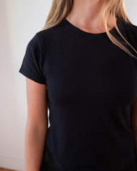 Velvet by Graham & Spencer Marie S/S Crop Top in Black