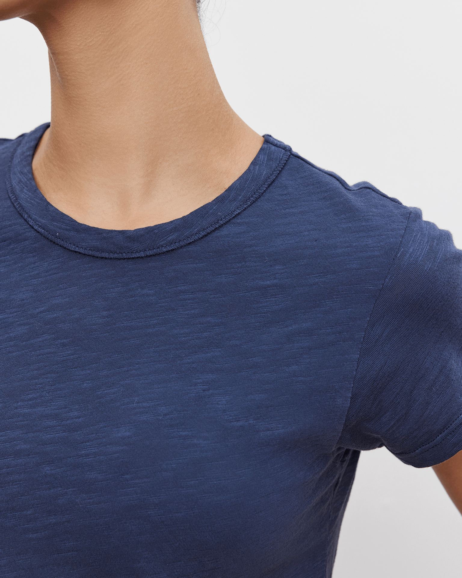 Velvet by Graham & Spencer Marie S/S Crop Top in Bluechip