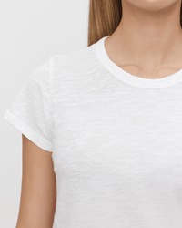 Velvet by Graham & Spencer Marie S/S Crop Top in White