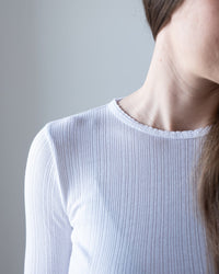 Velvet by Graham & Spencer Mauri L/S Crew Neck Top in White