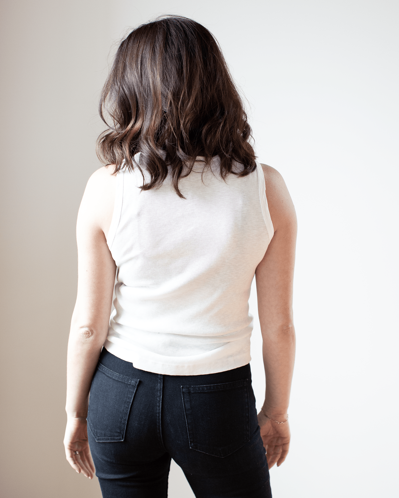 Velvet by Graham & Spencer Maxie Muscle Rib Tank in Ecru