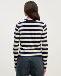 Velvet by Graham & Spencer Maya L/S Crew Neck Top in Navy