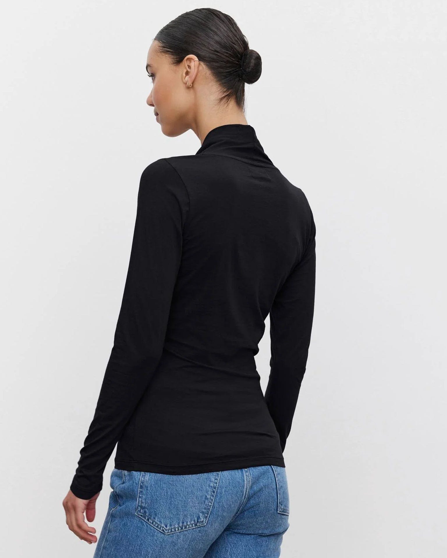 Velvet by Graham & Spencer Meri Wrap Front Top in Black
