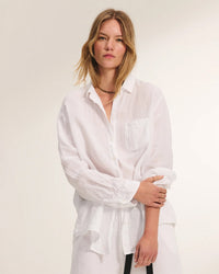 Velvet by Graham & Spencer Mulholland Button Up Top In White 4 - Bliss Boutiques