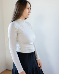 Velvet by Graham & Spencer Nadene Mock Neck Crop Top in Jasmine