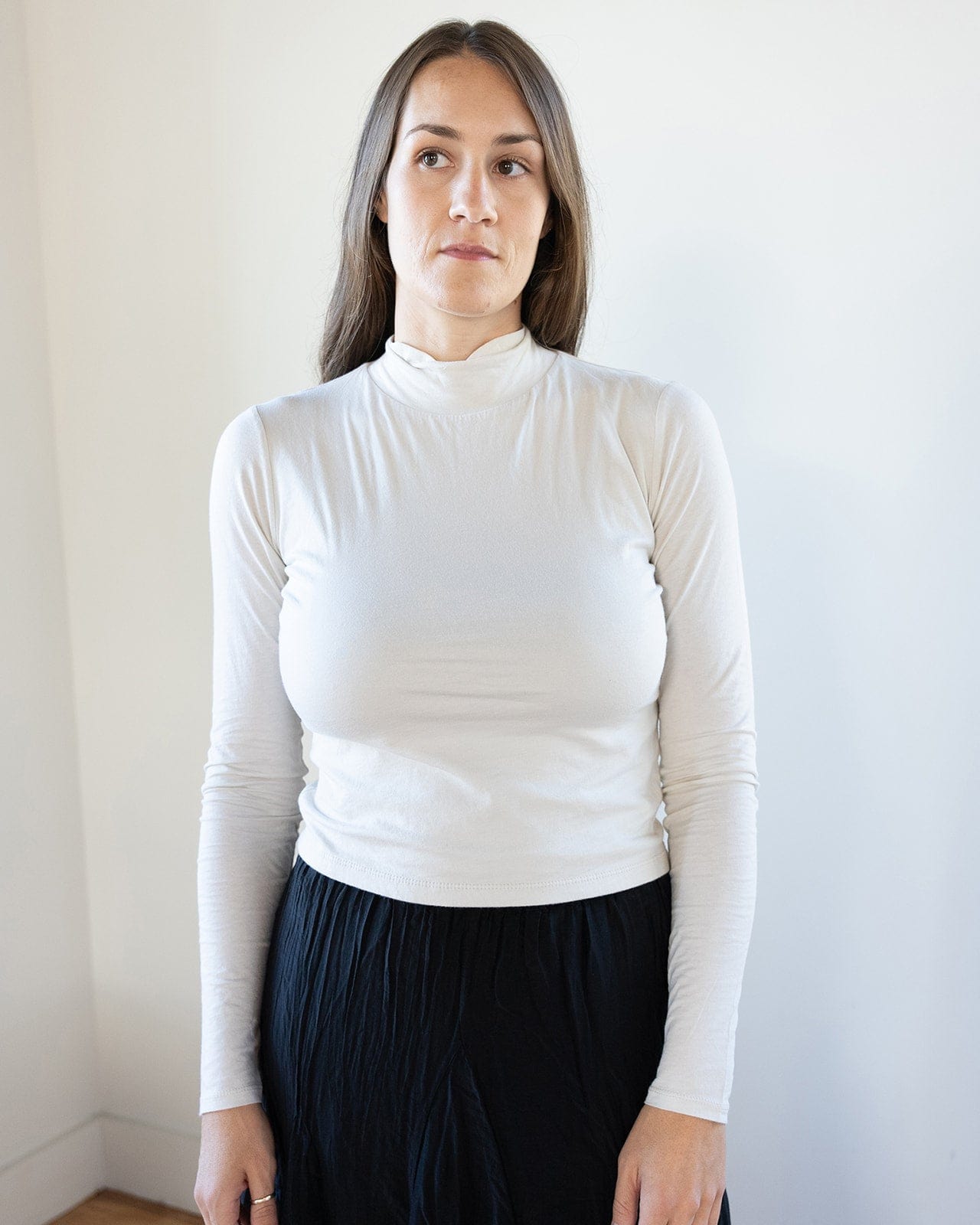 Velvet by Graham & Spencer Nadene Mock Neck Crop Top in Jasmine