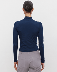 Velvet by Graham & Spencer Nadene Mock Neck Crop Top in Midnight