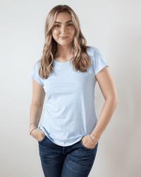 Velvet by Graham & Spencer Clothing Odelia Scoop Neck Tee in Capri