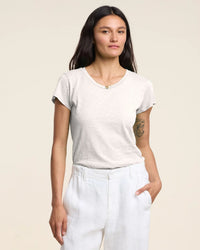 Velvet by Graham & Spencer Odelia Short Sleeve Crew Neck Top in Beach 1 - Bliss Boutiques
