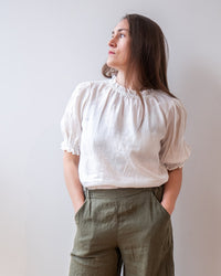 Velvet by Graham & Spencer Rosabel Puff Sleeve Top in Chalk 4 - Bliss Boutiques