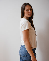 Velvet by Graham & Spencer Ryland Short Sleeve Crew Neck Top In Beach 2 - Bliss Boutiques