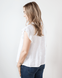 Velvet by Graham & Spencer Semira Sleeveless Ruffle Top in White