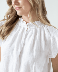 Velvet by Graham & Spencer Semira Sleeveless Ruffle Top in White