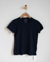 Velvet by Graham & Spencer Sierra S/S Crew Neck Top in Navy