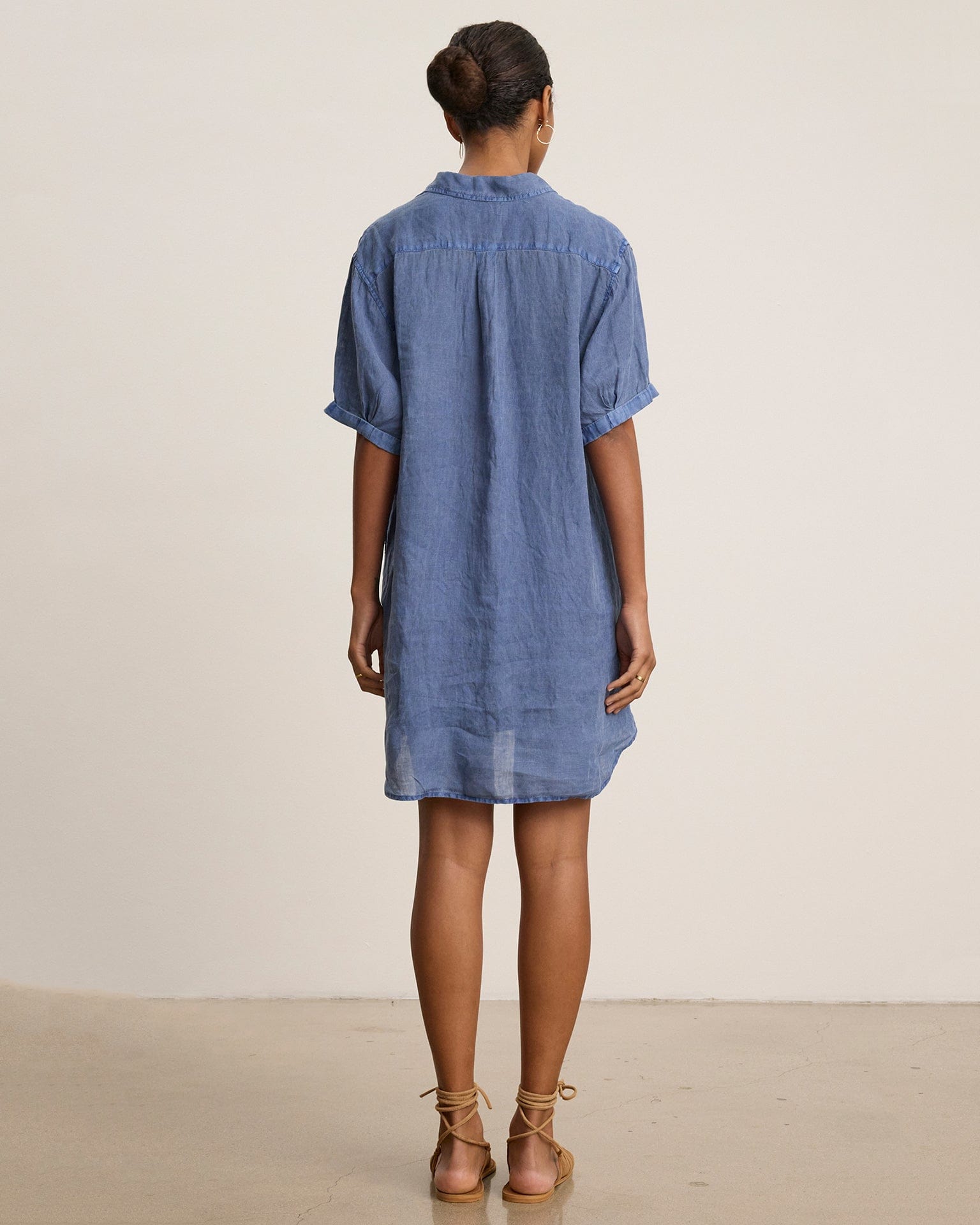 Velvet by Graham & Spencer Stella S/S Collar Dress in Indigo