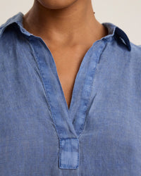Velvet by Graham & Spencer Stella S/S Collar Dress in Indigo