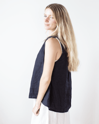 Velvet by Graham & Spencer Tacy V Neck Tank in Navy