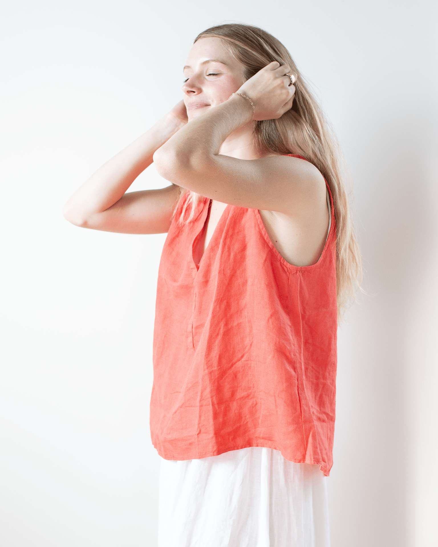 Velvet by Graham & Spencer Tacy V Neck Tank in Taffy