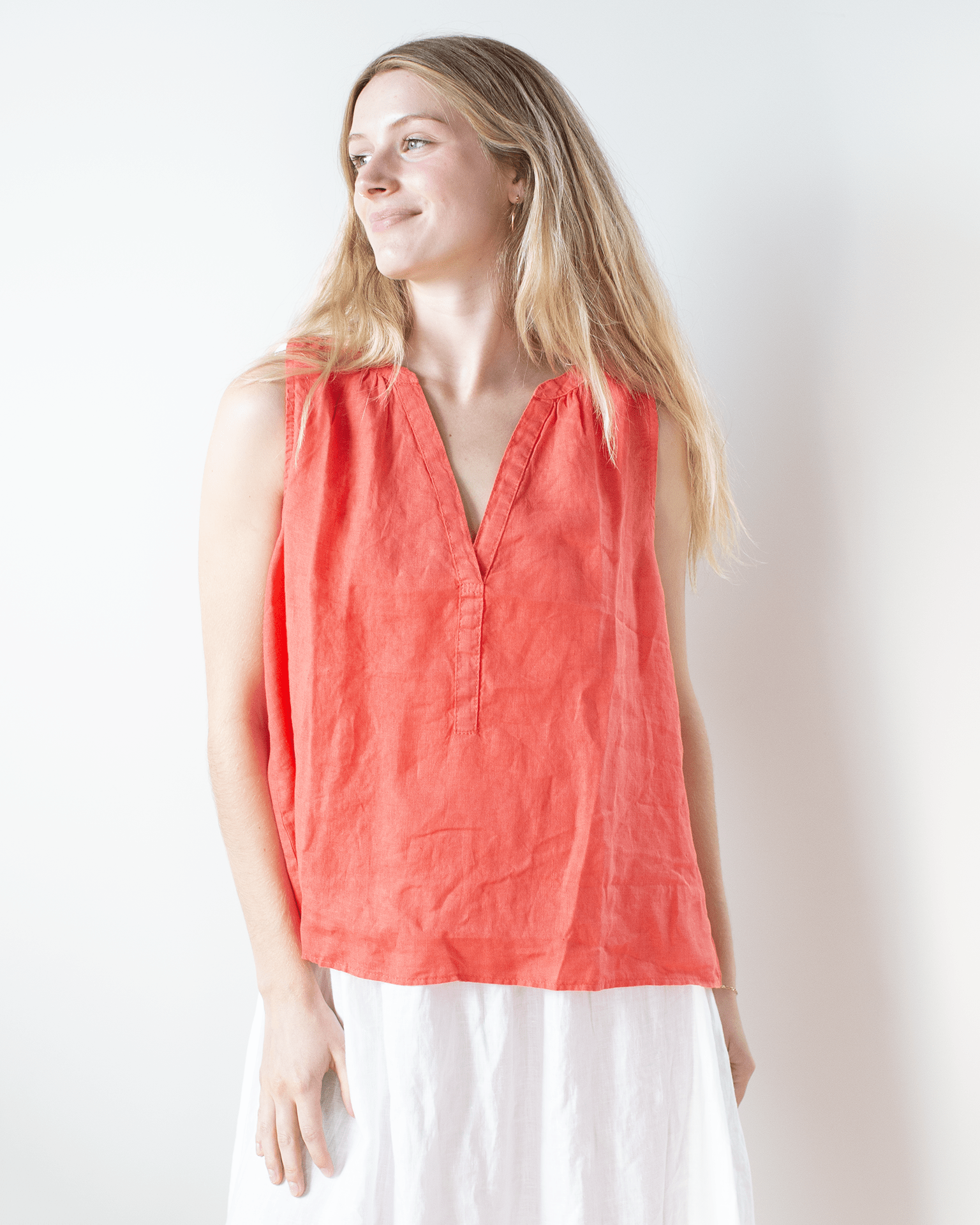 Velvet by Graham & Spencer Tacy V Neck Tank in Taffy