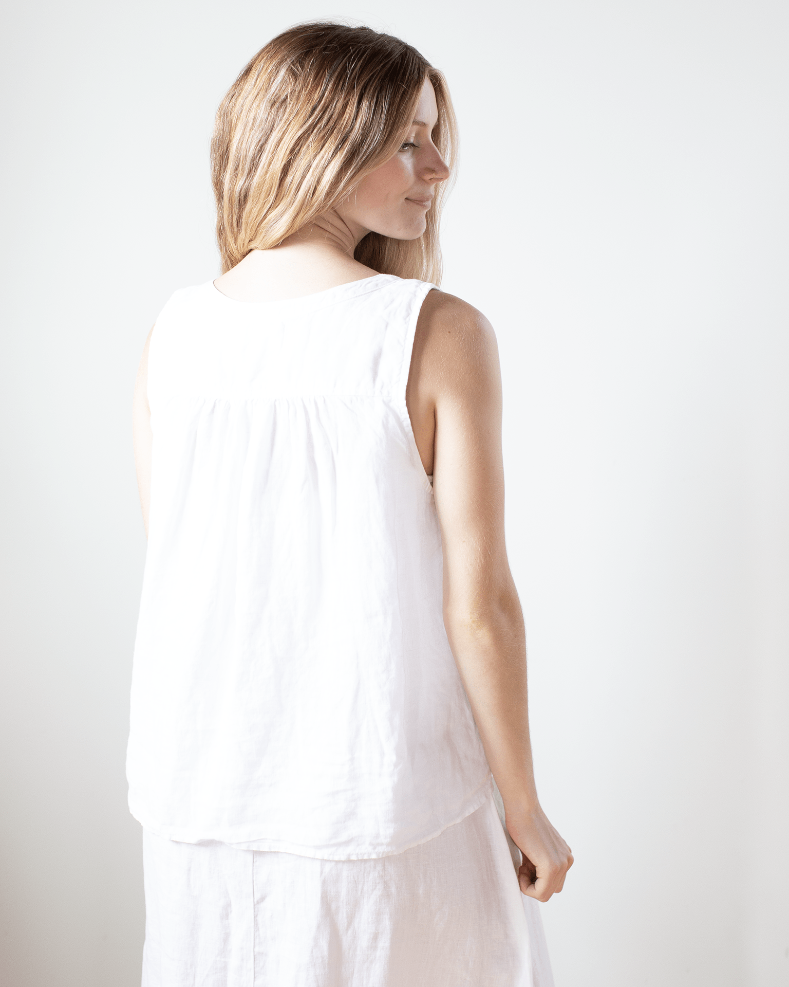 Velvet by Graham & Spencer Tacy V Neck Tank in White