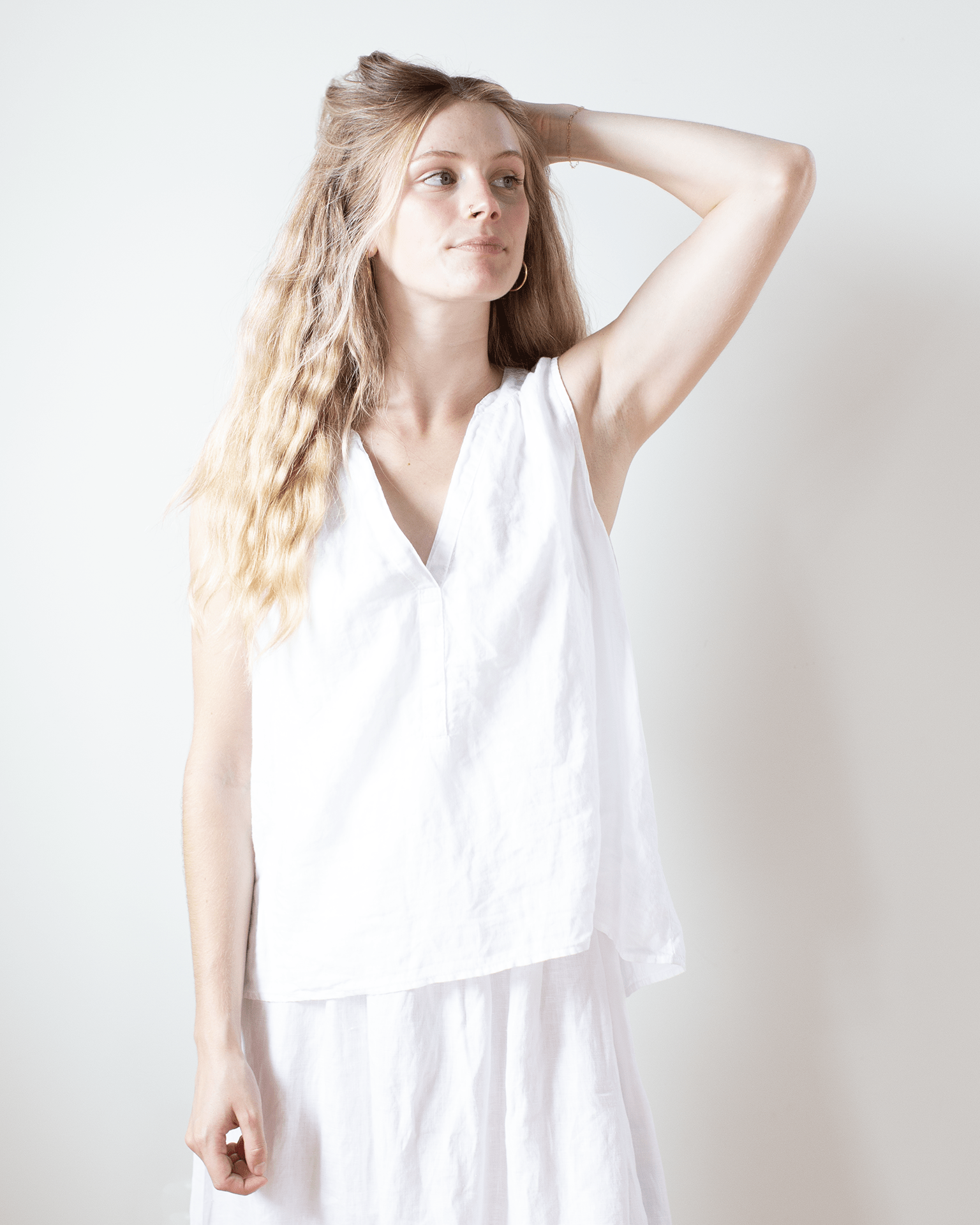 Velvet by Graham & Spencer Tacy V Neck Tank in White